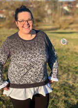 Paper cut pattern sweater bells ladys #54