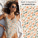 Bade- & Sportlycra peach Blütentraum