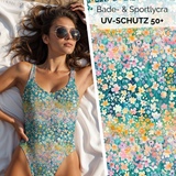 Bade- & Sportlycra smaragd Blumenmeer