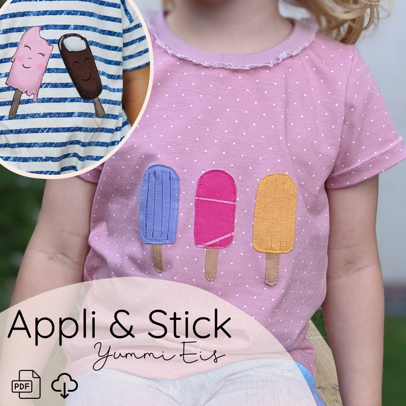 Applikations & Stickdatei "yummi Eis"