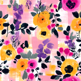 Bade- & Sportlycra Rosa Flowers