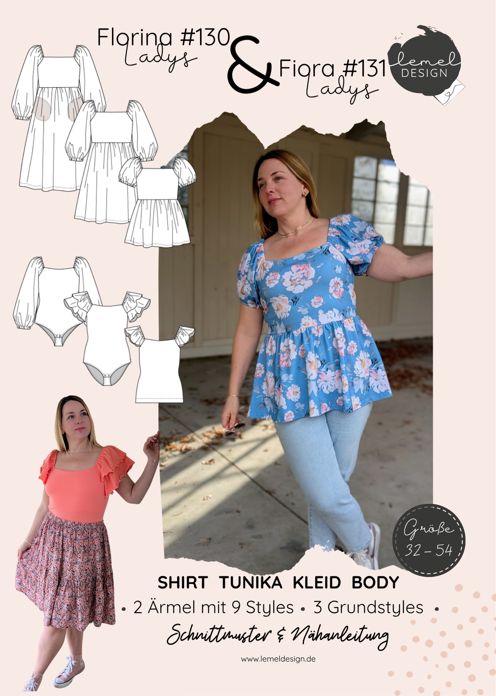 Papierschnittmuster Bundle Florina #130 & Fiora #131 Ladys