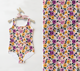 Bade- & Sportlycra Lila Flowers