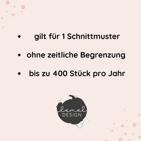 Standard Gewerbelizenz Schnittmuster Kids