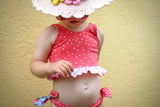 Bade- & Sportlycra dots Erdbeere