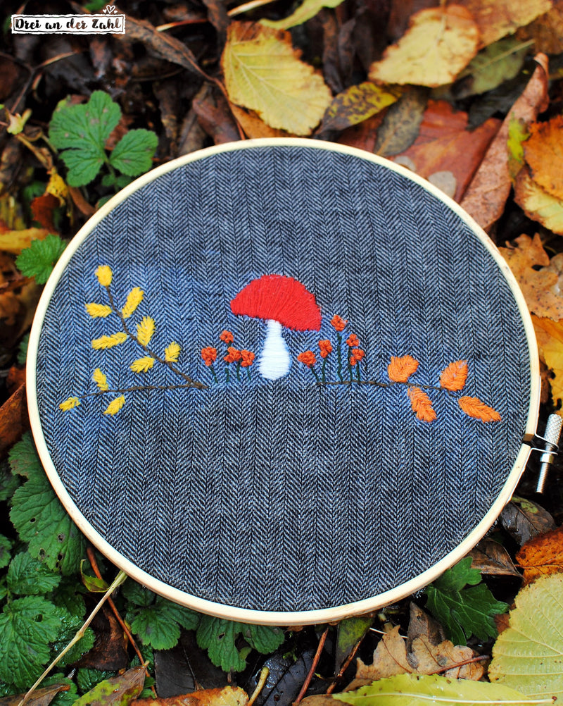 Digital embroidery instructions mushroom parade