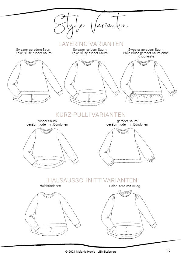Papierschnittmuster Sweater Glöckchen #48