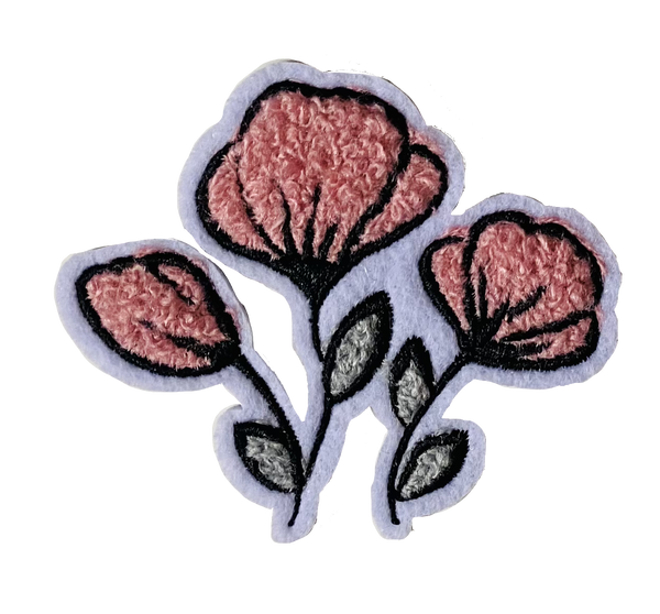 Chenille patch - flowers *iron on *