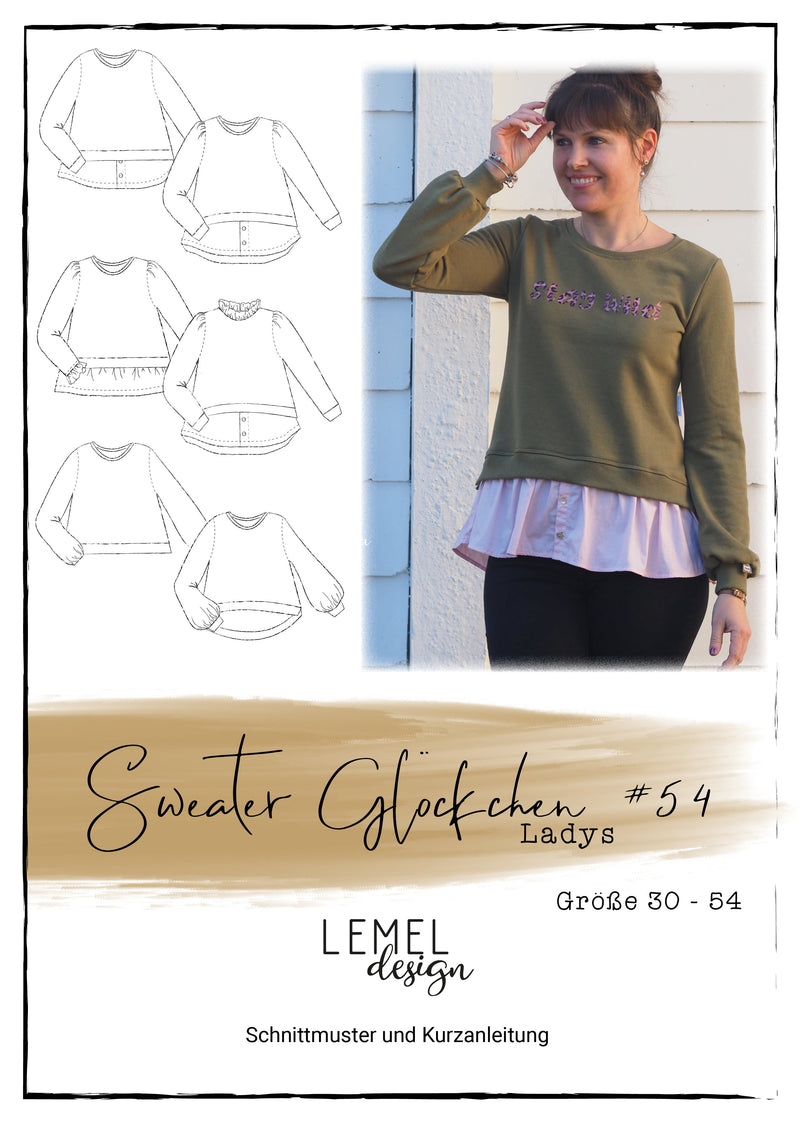 Papierschnittmuster Sweater Glöckchen Ladys #54